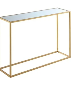 Convenience Concepts 413499MRG Gold Coast Mirrored Top Console Table