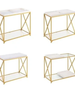 Convenience Concepts 413699WG St. Andrews Console Table; White & Gold