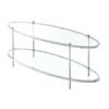 Convenience Concepts 134049GLCRO Royal Crest Oval Coffee Table; Clear Glass & Chrome Frame