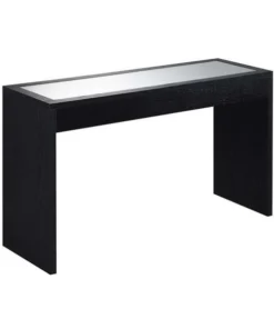 Convenience Concepts 111094BL Northfield Mirrored Console Table; Black - 48 x 15.5 x 28 in.