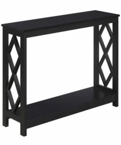 Convenience Concepts 303230BL Diamond Console Table; Black - 40 x 12 x 31.75 in.