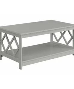 Convenience Concepts 303220GY Diamond Coffee Table; Gray - 39.5 x 21.75 x 18 in.