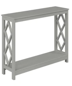 Convenience Concepts 303230GY Diamond Console Table; Gray - 40 x 12 x 31.75 in.