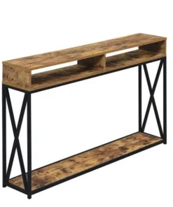Convenience Concepts Tucson Deluxe 2 Tier Console Table; Barnwood - 47.25 x 9 x 30.5 in.