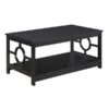Convenience Concepts 303082BL Ring Coffee Table; Black - 39.5 x 21.75 x 18 in.