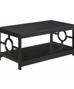Convenience Concepts 303082BL Ring Coffee Table; Black - 39.5 x 21.75 x 18 in.