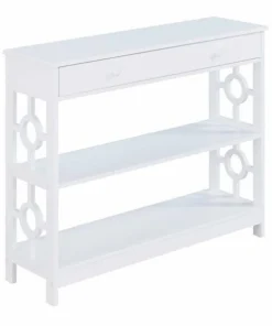 Convenience Concepts 303289W Ring 1 Drawer Console Table; White - 40 x 12 x 31.75 in.