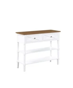 Convenience Concepts 503199WDFTW Country Oxford 2 Drawer Console Table; Driftwood & White