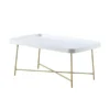 Convenience Concepts 502282WG Lunar Coffee Table; Whit & Gold