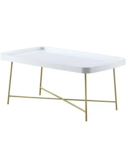 Convenience Concepts 502282WG Lunar Coffee Table; Whit & Gold