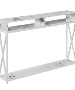 Convenience Concepts 161889WMWF 47.25 x 9 x 30.5 in. Tucson Deluxe Console Table with Shelf; White