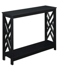 Convenience Concepts 203799BL Titan Console Table with Shelf; Black