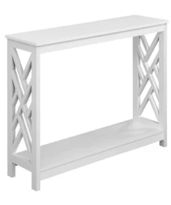 Convenience Concepts 203799W Titan Console Table with Shelf; White