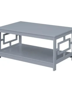 Convenience Concepts 203282GY Town Square Coffee Table with Shelf; Gray