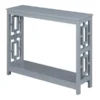 Convenience Concepts 203299GY Town Square Console Table with Shelf; Grey