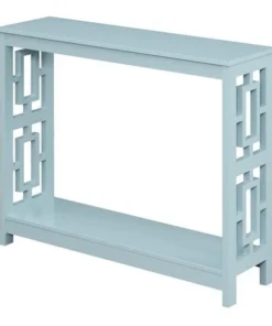 Convenience Concepts 203299SF Town Square Console Table with Shelf; Sea Foam