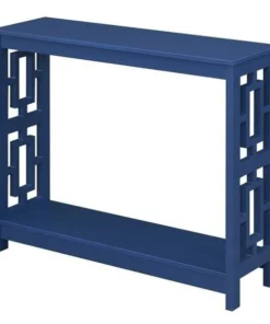 Convenience Concepts 203299CBE Town Square Console Table with Shelf; Cobalt Blue