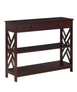 Convenience Concepts 203795ES Titan 1 Drawer Console Table with Shelves; Espresso