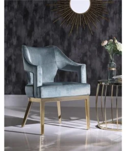 Chic Home FAC9106-US Modern Contemporary Danu Accent Chair; Blue - 34.4 x 25.2 x 24.4 in.