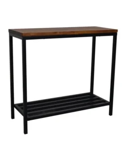 Carolina Cottage CF3414CHETBK Ryan Rich Metal Console Table - Chestnut & Black - 31 x 14 x 34 in.