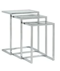 Carolina Cottage WSS-2016G-CHR Addison Nesting Table Set - Chrome - 23.5 x 18 x 12 in.