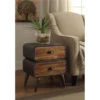4D Concepts 162018 2 Rounded Drawer Chest - Urban Loft; Metal & Rustic Natural Pine
