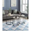 4D Concepts 631029 Layton Nesting Sextagon Tables; Set of 3 - Distressed wood top with Black metal