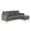 Dorel Living DA037SEC Novogratz Chapman Sectional Sofa with Chrome Legs; Gray