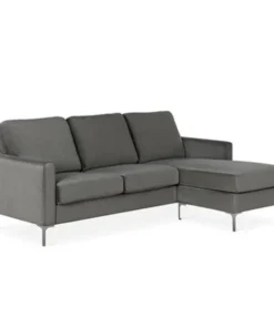 Dorel Living DA037SEC Novogratz Chapman Sectional Sofa with Chrome Legs; Gray