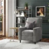 Novogratz DA2025779N Lana Pushback Recliner Living Room Accent Chair; Light Gray Velvet