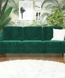 DHP DE04612 Embry 3-Seater Sofa in Green Velvet