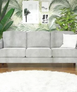 DHP DE69893 Embry 3-Seater Sofa; Gray Velvet