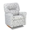 Dozydotes 15015 Contemporary Kids Rocker Recliner Chair; Free Dot French Grey