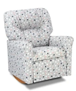 Dozydotes 15015 Contemporary Kids Rocker Recliner Chair; Free Dot French Grey