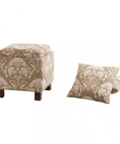 Madison Park FPF18-0178 Madison Park Shelley Square Storage Ottoman With Pillows