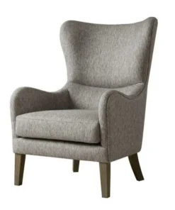 Madison Park FPF18-0429 Arianna Swoop Wing Chair; Grey