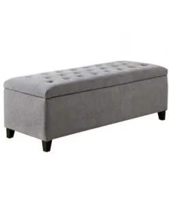 Madison Park FPF18-0487 Shandra Tufted Top Storage Bench - Grey