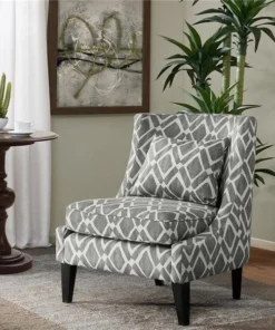 Madison Park FPF18-0516 Waverly Swoop Arm Chair; Grey