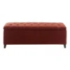 Madison Park FUR105-0040 Shandra Tufted Top Storage Bench - Red