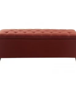 Madison Park FUR105-0040 Shandra Tufted Top Storage Bench - Red