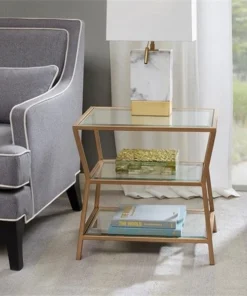 Madison Park MP120-0184 Grammercy Accent Table - Antique Gold