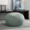 Madison Park MP101-0213 Kelsey Round Pouf Ottoman; Seafoam - 29.5 W x 29.5 D x 18 H in.