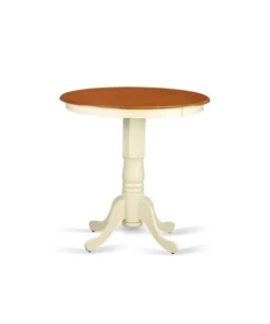 East West Furniture EDT-WHI-TP Eden Round Counter Height Table Finished in Linen White