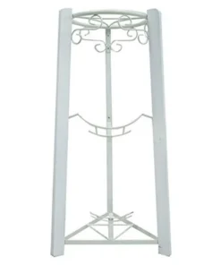 Goldwell Designs SM564 35 in. Design 3 Step Floor Metal Wood Stand; White