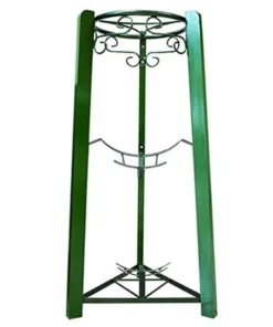Goldwell Designs SM565 35 in. Design 3 Step Floor Metal Wood Stand; Green