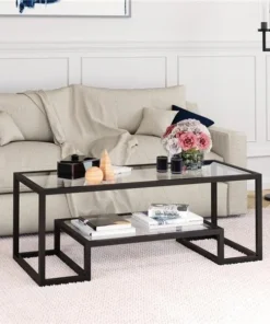 Henn & Hart CT0181 Athena 45 in. Blackened Bronze Coffee Table