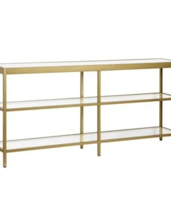 Hudson & Canal Henn & Hart AT0592 Alexis Brass Console Table - 29.5 x 64 x 12 in.