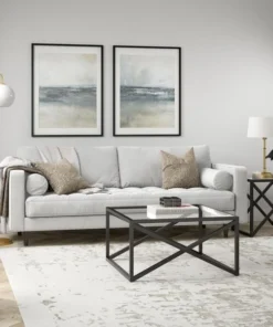 Henn & Hart CT0860 Calix Square Blackened Coffee Table; Bronze