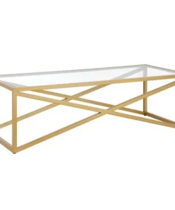 Henn & Hart CT0863 54 in. Calix Coffee Table; Brass Finish