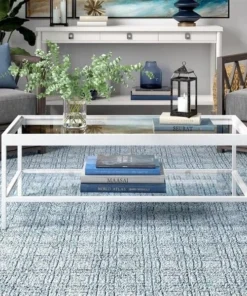 Henn & Hart CT0869 45 in. Alexis White Coffee Table